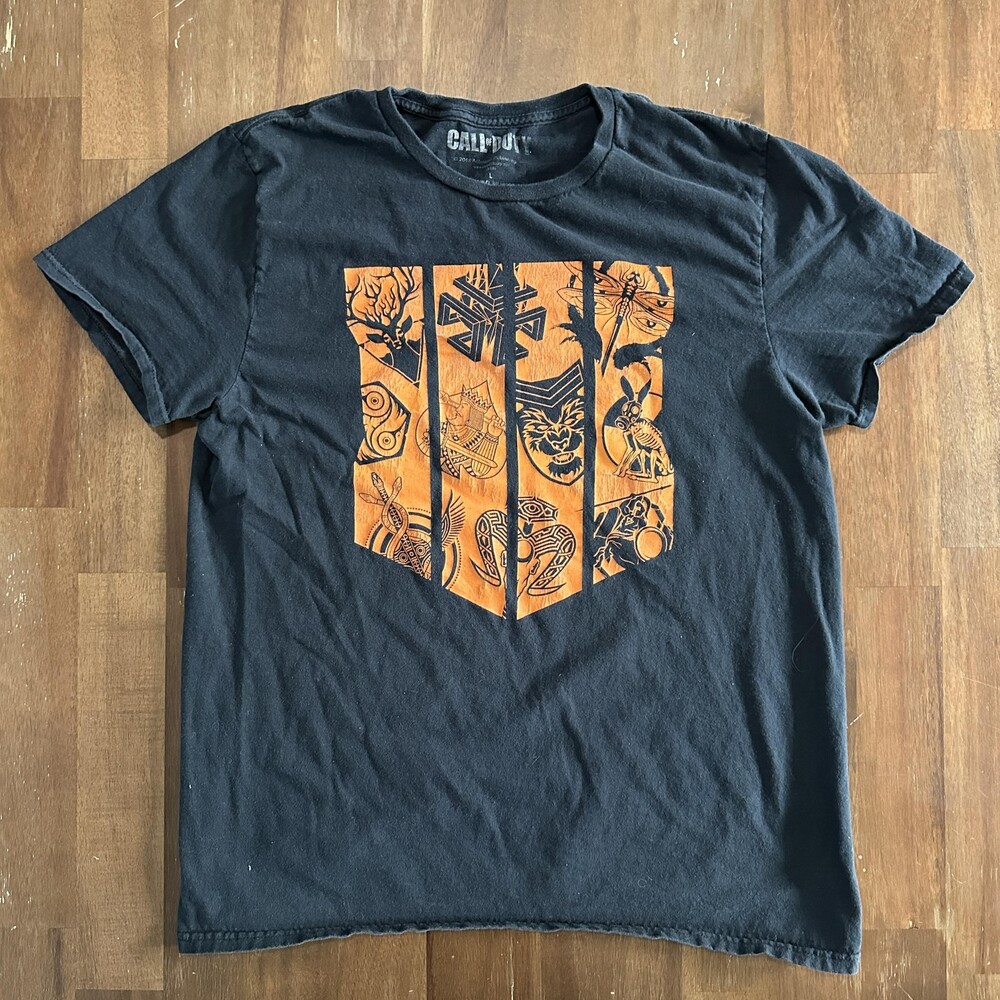 2018 Call Of Duty Black Ops 4 Shirt Mens Large Orange Graphic Tee Video Game